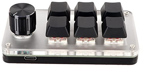 Mini Clavier USB, Clavier Programmable Bricolage avec Bouton personnalisé, Clavier Macro de Programmation de Jeu Mécanique, Clavier Standard OSU à une Main pour Bureau de Jeu (6 touches avec 1