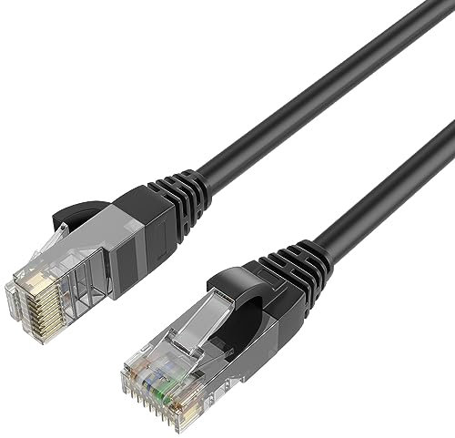 QualGear QG-CAT6O-CCA-250FT-BLK CAT 6 High Speed Internet and Ethernet Cable for Outdoors - Weatherproof, 24AWG, Up to 10 Gbps, 250MHz, Gold Plated Contacts, RJ45, CCA, Black - 250ft