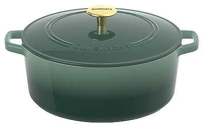 Cuisinart Chef's Classic Schmortopf aus emailliertem Gusseisen, rund, 7 l, Meeresschaumgrün