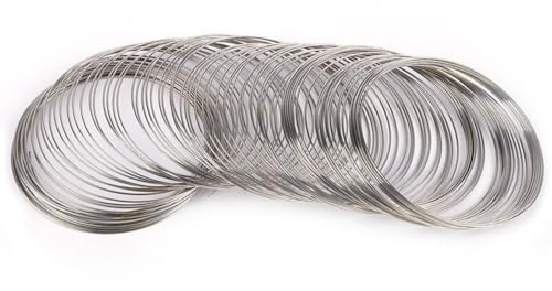 LUMoony Edelstahl-Gedächtnisdraht Memory-Draht 100 Loops Guage Stahlgedächtnisdraht Edelstahldraht für Hobbyhandwerk Blumenherstellung Drahtweben und -Wickeln Modellieren DIY