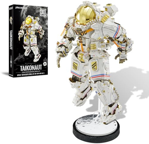 Piececool 3D Puzzle Metall Astromodell Astronaut, 515 Te | 3D Metall Puzzle Weltraummodell für 340 Edelstahl, Große Größe, Geburtstagsgeschenk, Modellbausatz Erwachsene