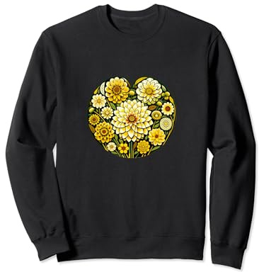 Dahlia Flower Art Yellow Dahlias floral artwork Sweatshirt