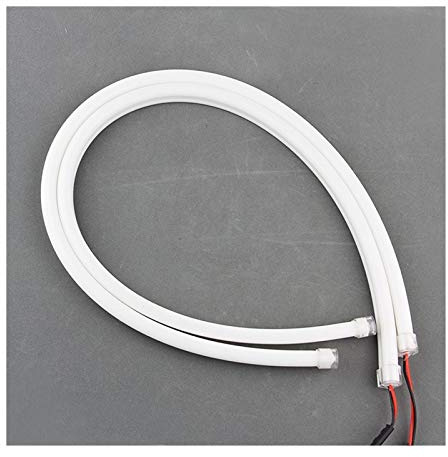 ZSXPBZL Angel Eyes, 2 Stück 30 cm 45 cm 60 cm Fahrzeug DRL DRL Flexibler Schlauch Strip LED Auto Tag Gain Lichter Runny Signer Angel Eyes Car Styling (Farbe: 45 cm White)