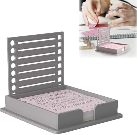 XDGJTBFMY Notizvorlage, Haftnotizenhalter mit Schablone und Spender, 7,6 x 7,6 cm, Grau, 1 Stück
