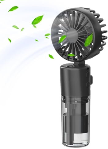 Ventilador de pulverización de mano | Ventilador de pulverización de mano con niebla de agua, suministros de verano plegables con mango ergonómico, ventilador de refrigeración portátil para correr,