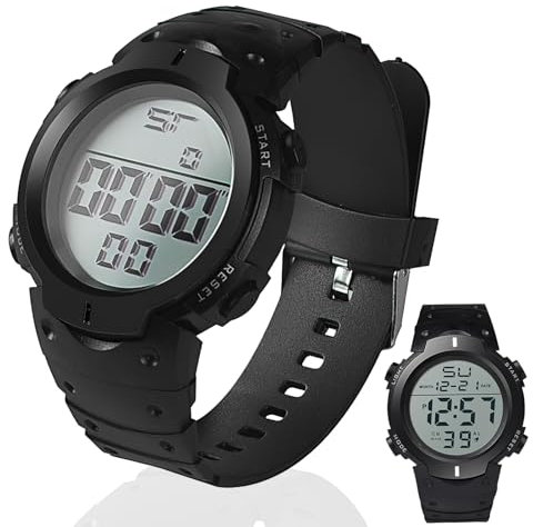 Reloj de árbitro digital resistente al agua, cronómetro deportivo oficial de partido de fútbol para entrenadores, reloj de pulsera militar de cara grande con retroiluminación LED para entrenamiento de