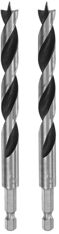 sourcing map 2pcs Brad Point Drill Bit 10mm (25/64) Dia Bearing Steel 1/4 Hex Shank Wood Drill Bits 3.23 Working Length Spiral Twist Drilling Tool for Woodworking Softwood Plywood Plastic