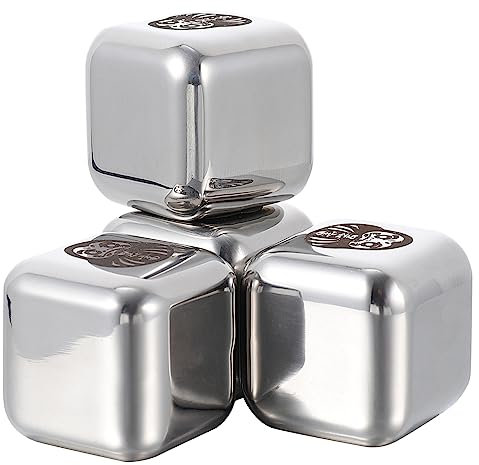 Amosfun Enfriadores De Vino De Acero Inoxidable Piedras De Hielo para Whisky No Se Oxida Corroe