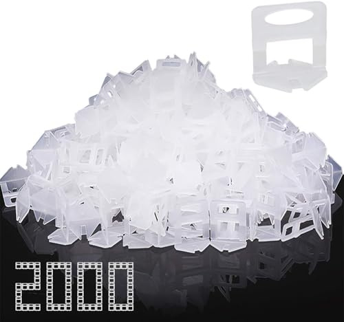 Storystore Fliesen Nivelliersystem, 2000 Stück Standard Zuglaschen Fugenbreite 3mm, Fliesenverlegehilfe Fliesen Werkzeug Fugenbreite Verlegehilfe für Fliesen Höhe 3-12 mm
