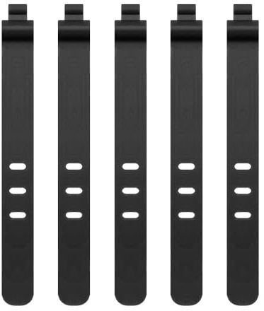KAHEGIND 5pcs/Set Silicone Cable Winders Strap Belt Shape Silicone Charging Cable Line Winder Earphone Cable Fixing Tie Strap Organizer(Black)