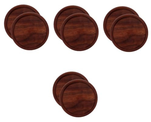 TOPBATHY 4 Sätze Walnuss-untersetzer Tischschutzpolster Untersetzer Für Holztisch Runder Aus Holz Tassenpolster Aus Holz Runde Nussbaum Coffee 2 Stück * 4