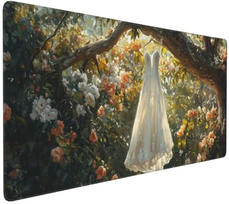 Large Mouse Pad 1200x600x4mm Tree Gaming Mouse Mat Flower XL Mousepad Anti-Fray Stitched Edges with Non-Slip Rubber Base,Ergonomic Mouse Pad Extended Desk Mat,for Home Office Accessories PC,Laptop
