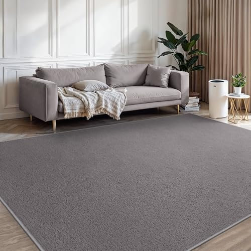 BEIMO Washable Rugs Living Room 120X160CM, Grey Area Rugs for Bedroom Non Sheeding, Large Anti Slip Low Pile Carpet Modern Fluffy Shaggy Rug for Dining Room, Kids Bedroom