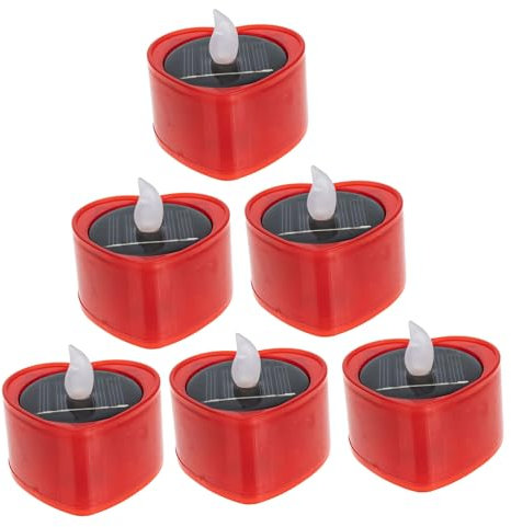 BESTonZON 6pcs Outdoor Solar Tea Lights Flameless Candle Lamps Waterproof Led Candle Lights for Garden Patio Home Decor Warm White and Flickering Yellow Glow