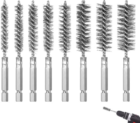 8 PCS Stainless Steel Wire Brush for Drill,Wire Bore Brushes,Drill Wire Brush,Wire Brushes For Power Drill Cleaning Impact Driver