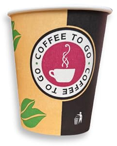PACKEO 200/500/1000 Stk. Kaffeebecher, Coffee to go, Pappe beschichtet, 8oz., 200 ml (1000)