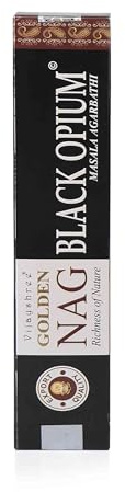 NKlaus Räucherstäbchen golden nag räucherstäbchen, zum Räuchern, 1 Stück | für Räuchern; für Meditation; 15g; opium incense sticks; nag champa; nag champa incense sticks