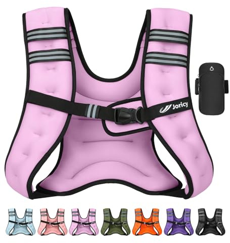 Weighted Vest for Woman Men 12lb Weight Vest with Reflective Stripe, Rucking Running Vests for Workout Walking Strength Training Weight Loss Fitness Muscle Building Weightlifting Light Purple