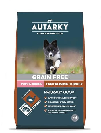 Autarky Puppy Grain Free Tantalising Turkey Dry Dog Food 2kg - Complete Puppy Food with 40% Turkey, DHA and Prebiotics for Growth and Development