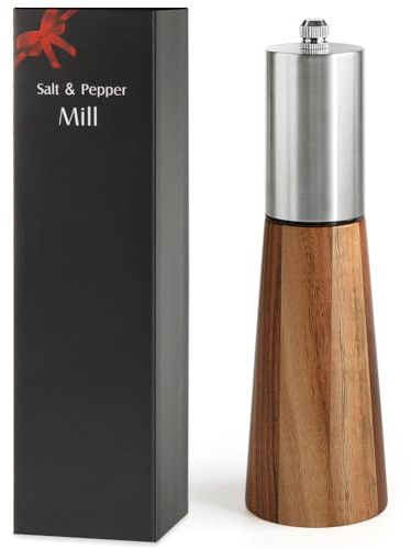 Pepper Grinder Adjustable Manual Ceramic Coarse Fine Mill | Wooden Pepper Mill, Suitable for Home, Kitchen, Barbecue, Party