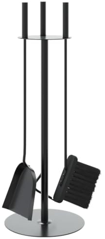 Serviteur de Cheminée, Ensemble d’Outils Ustensile Accessoire pour Cheminée 4 pièces 22 x 59 cm Acier