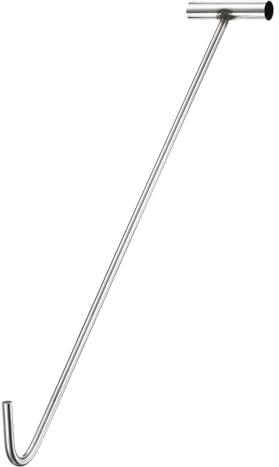 PATIKIL Manhole Hook 23.6 Inch, 304 Stainless Steel T-Shaped Lid Manhole Cover Lifter with Blunt Tip for Lifting Pulling Storm Drain Cover