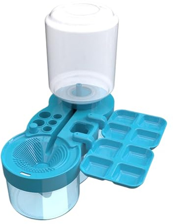 Nettoyeur de pinceaux à Peinture Lave-Pinceau à Circulation Automatique 4 en 1 avec Palette et Support d'outils de Pein
