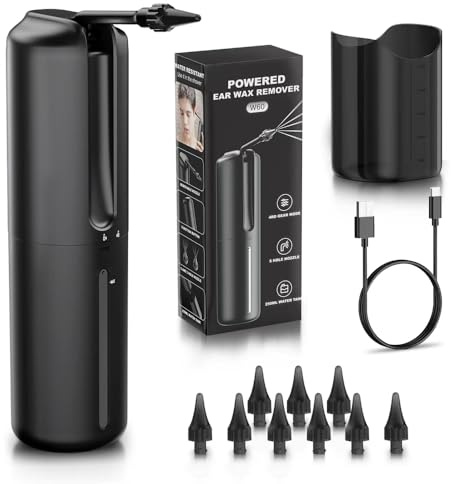Ear Wax Removal Kit, Temodu Earwax Remove Removal Ear Irrigation System, Ear Cleaning Kit with 4 Pressure Modes Settings, Features Disposable Tips & Ear Basin (5+5 Disposable Tips)