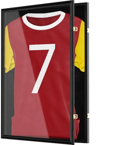 Avalo Trikotrahmen - Bilderrahmen 80x60 cm für Fußballtrikot - aufklappbar | Trikot Bilderrahmen für Fußball & Sport T-Shirt, 80x60 cm aufklappbar, tiefer Rahmen mit Acrylglas zum Ausstellen