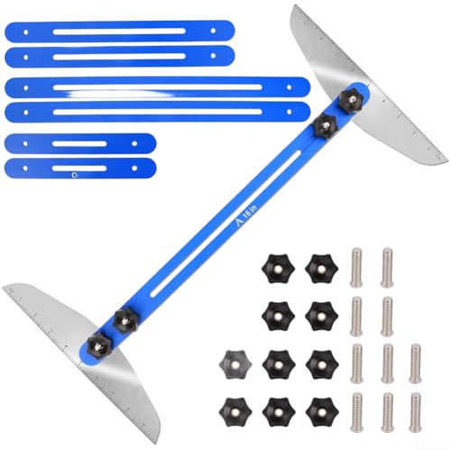 AugustknowU Stair Tread Measurement Tool With Fixing Blocks And Screws For Secure Positioning During Installation And Remodeling Jobs(B)