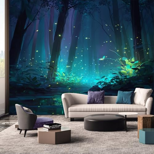 Générique Papier Peint Panoramique Forêt Enchantée - Papier Peint Paysage Magique - Deco Chambre Salon - Fresque Murale - Wallpaper - 350x256 cm A-4948