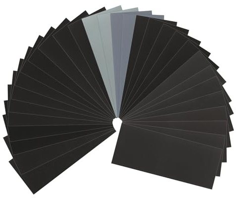 30 PCS Wet And Dry Sandpaper 80-3000 Grit, 9x3.6 Inches Fine Sandpaper Sheets, Silicon Carbide Sand Paper For Wood Walls Metal Car Polishing Grinding