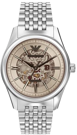 Emporio Armani Herren 43MM Silberfarbene Edelstahl Uhr, AR60095