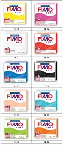 Fimo Modellierpaste, weich, 56 g, farblich Sortiert, 10 Stück