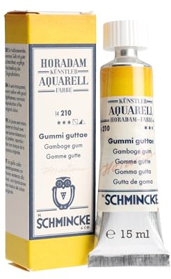 Schmincke - HORADAM Aquarell Sonderton Gummi guttae,14 210 006, feinste Künstler-Aquarellfarbe, Retro-Edition 2026, historischer Farbton, 15 ml Tube