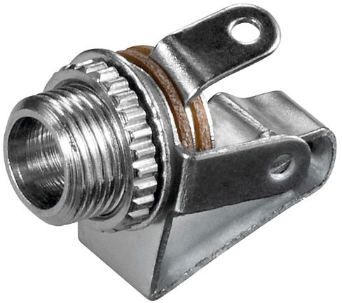 10er Set Klinkeneinbaubuchse - 3,5mm -mono, offene Bauart mit Schaltkontakt