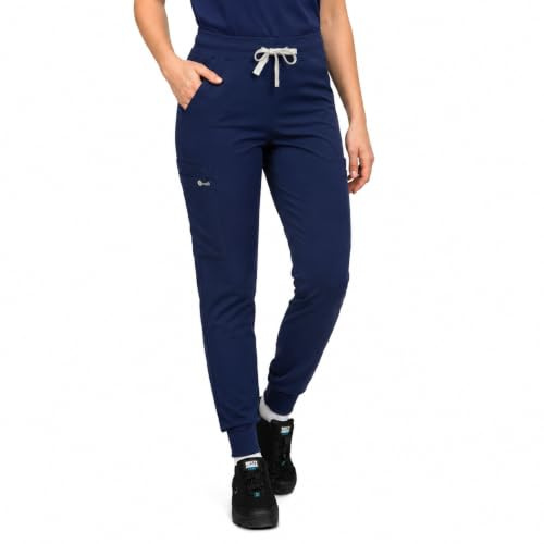 B-well Aurelia Medizinische Hose Jogger – Antimikrobiell, geruchshemmend, knitterfrei – 6 Tasche und Verstellbarer Taille (DE/NL/SE/PL, Alphanumerisch, XL, Regular, Regular, Navy)