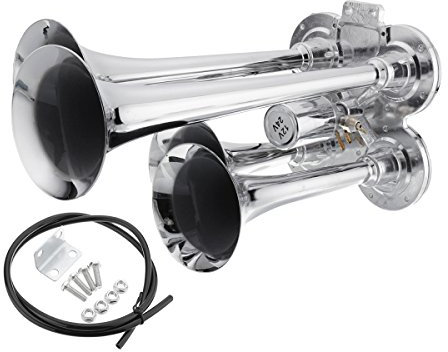 C-FUNN 149Db Loud 4 4 Tromba Treno Air Horn Metallo Cromato per Auto Autocarro 12V 24V