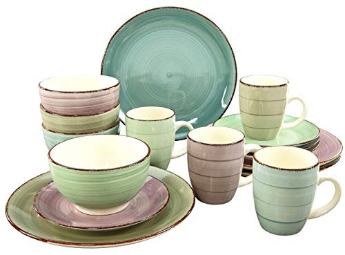 Creatable 20339, Serie Bella Casa, Geschirrset, teilig Kombiservice, 16-tlg, Steingut, mehrfarbig