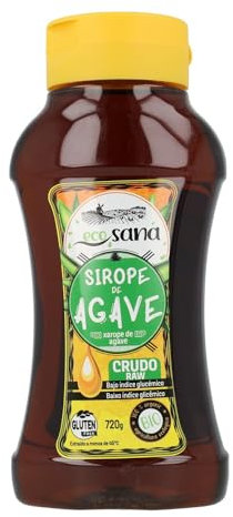 ECOSANA SIROPE DE AGAVE CRUDO CERTIFICADO BIO by DRASANVI - Edulcorante NATURAL con BAJO ÍNDICE GLUCÉMICO - VEGANO - SIN GLUTEN - 500ml