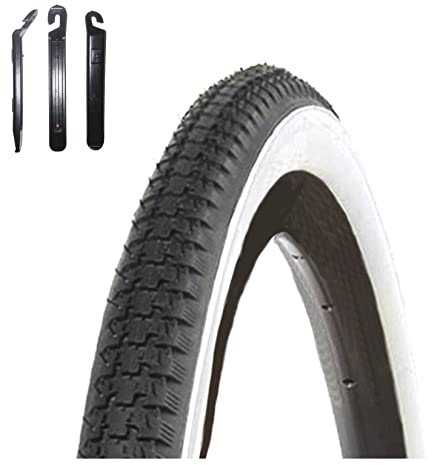 Angebot-Set / 1 x Kenda K-141 28 Fahrradreifen Fahrradmantel Schwarz/Weiß 40-635 (28 x 1 1/2) inkl. 3 Reifenheber