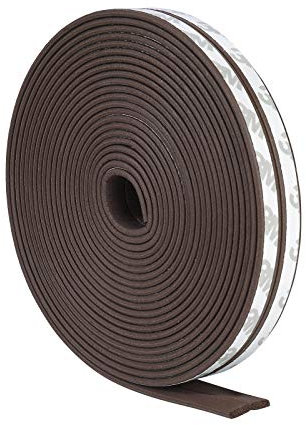 Striscia Di Gomma Adesivo Guarnizione Porta Finestra Per Antivento Insonorizzato Anti-Zanzara Marrone Totale 10m (5m per Rotolo)