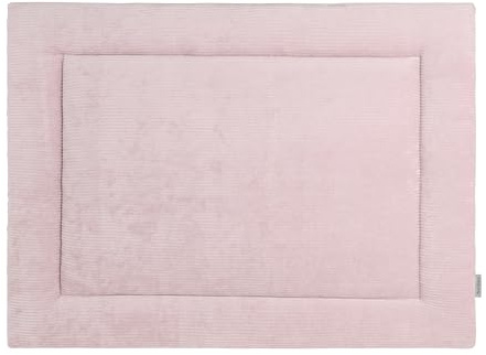 Baby's Only - Laufgittereinlage Sense - Gestrickte Krabbeldecke für Baby - Krabbeldecke mit Teddystoff - Für Jungen und Mädchen - Spieldecke mit Rib Corduroy - 80x100 cm - Alt Rosa