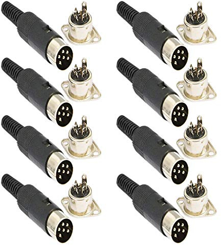 RUNCCI-YUN 16pcs 6 pin DIN Connettore,DIN Audio altoparlanti,maschio/femmina per saldatura DIN connettore, per connettere sintetizzatori e tastiereC