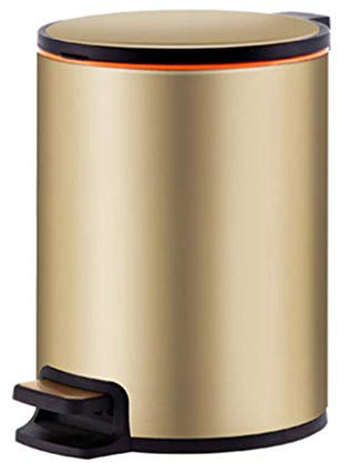 GLP Poubelle ronde à pédale en acier inoxydable avec couvercle, poubelle de cuisine moderne pour salle de bain, bureau, poubelle dorée 10 l (couleur : or, taille : 10 l)