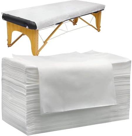 Tvvcalk 100PCS Einweg Bettlaken, Einweg Massagetisch Bettlaken, Einweg Auflage für Massageliegen Spa Tattoo Salon Vliesstoff 80 x 180cm