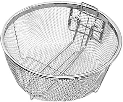 Leling Filter Basket, Stainless Steel Deep Fry Fryer Strainer, Fried Food Fishing Oil Scoop, French Fries Serving Basket Round, Ultrafine Mesh Skimmer