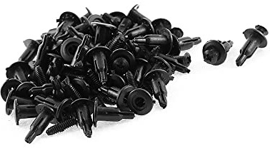 A ABSOPRO Remache Parachoques Revestimiento Moldura Panel Clip 5mm Plástico Negro (Juego de 50)