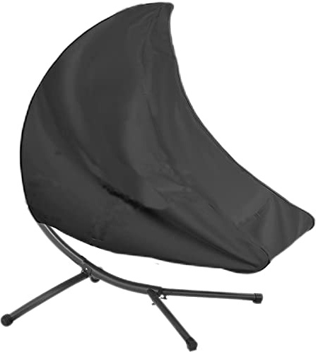 Hängeliege Abdeckung, 600D Schutzhülle für Schwingliege, Schwebeliege Abdeckhaube Wasserdicht mit Schnallenriemen, Gartenmöbel Abdeckung für Hängeliege - Schwarz(200*120*200cm)