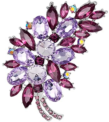 Oenothera Strass Feder Broschen, Fashion Party Brosche, Legierung Anstecknadeln, für Alltag, Feiertage, Arbeit, Hochzeiten, Termine